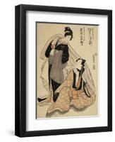 Woman Sitting and Thinking with Another Woman Standing Beside Her-null-Framed Giclee Print