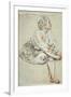 Woman Sitting and Turned Towards the Right, C1716-Jean-Antoine Watteau-Framed Giclee Print