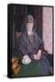 Woman Sitting at a Table (Oil on Canvas)-Harold Gilman-Framed Stretched Canvas