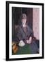 Woman Sitting at a Table (Oil on Canvas)-Harold Gilman-Framed Giclee Print