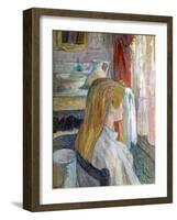 Woman Sitting at a Window-Henri de Toulouse-Lautrec-Framed Art Print