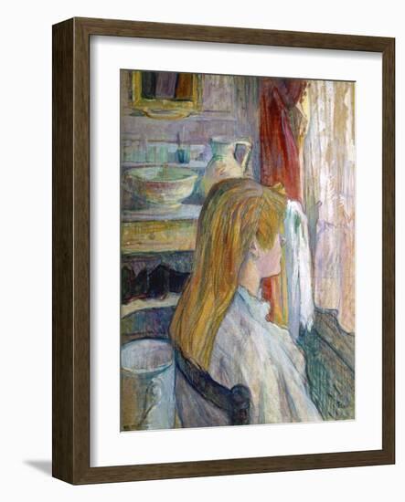 Woman Sitting at a Window-Henri de Toulouse-Lautrec-Framed Art Print