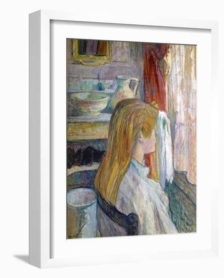 Woman Sitting at a Window-Henri de Toulouse-Lautrec-Framed Art Print