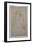 Woman sitting at the water's edge. Around 1867-1868. Black pencil on velin paper.-Edgar Degas-Framed Giclee Print