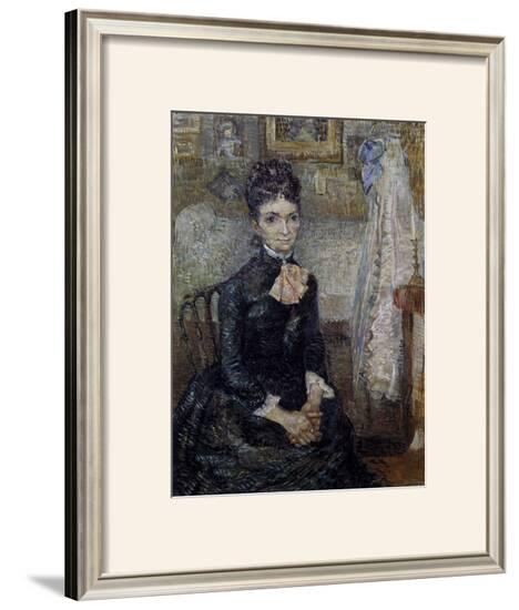 Woman Sitting by a Cradle-Vincent van Gogh-Framed Art Print