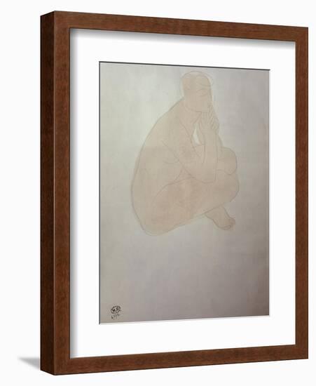 Woman Sitting Cross-Legged-Auguste Rodin-Framed Giclee Print