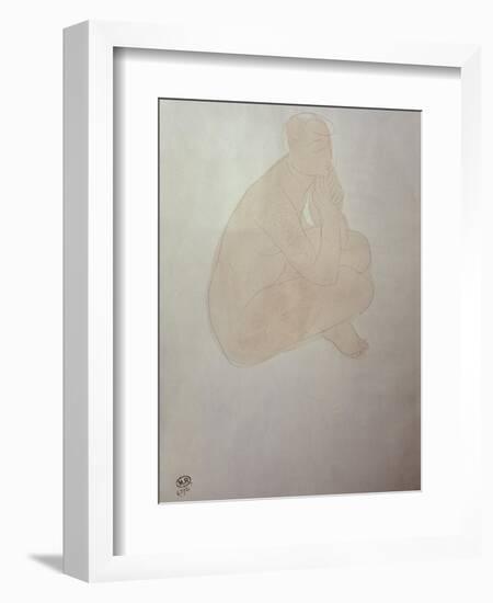 Woman Sitting Cross-Legged-Auguste Rodin-Framed Giclee Print