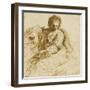 Woman, Sitting Down a Parchment: the Sibyl of Cumae-Guerchin Le-Framed Giclee Print