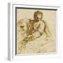 Woman, Sitting Down a Parchment: the Sibyl of Cumae-Guerchin Le-Framed Giclee Print
