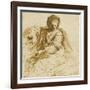 Woman, Sitting Down a Parchment: the Sibyl of Cumae-Guerchin Le-Framed Giclee Print