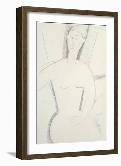 Woman Sitting Down by Amedeo Modigliani-Amedeo Modigliani-Framed Giclee Print