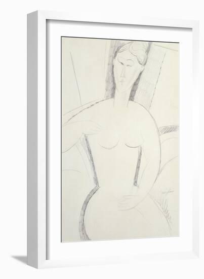 Woman Sitting Down by Amedeo Modigliani-Amedeo Modigliani-Framed Giclee Print