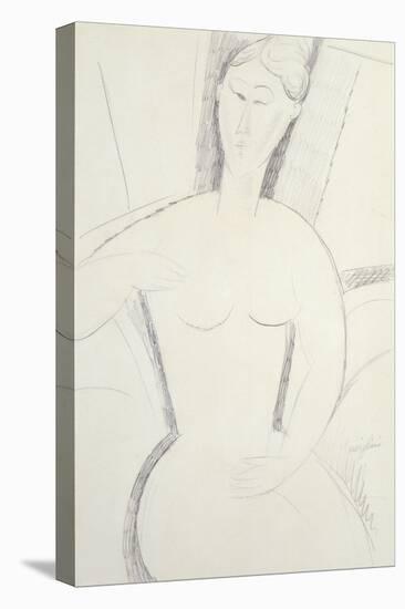 Woman Sitting Down by Amedeo Modigliani-Amedeo Modigliani-Stretched Canvas