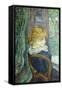 Woman Sitting in a Garden-Henri de Toulouse-Lautrec-Framed Stretched Canvas