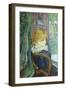 Woman Sitting in a Garden-Henri de Toulouse-Lautrec-Framed Art Print