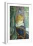 Woman Sitting in a Garden-Henri de Toulouse-Lautrec-Framed Art Print