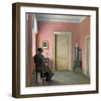 Woman Sitting in an Interior, 1915-Peter Vilhelm Ilsted-Framed Giclee Print