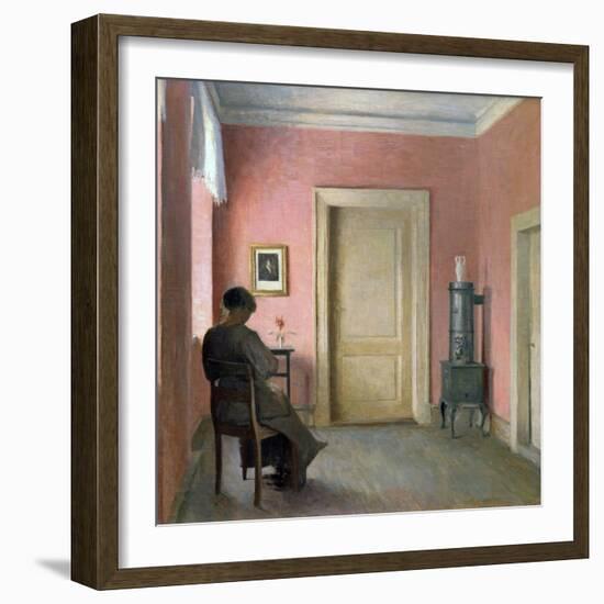 Woman Sitting in an Interior, 1915-Peter Vilhelm Ilsted-Framed Giclee Print