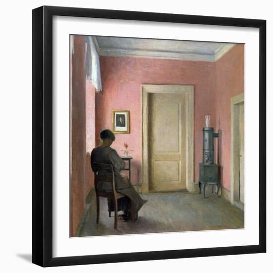 Woman Sitting in an Interior, 1915-Peter Vilhelm Ilsted-Framed Giclee Print