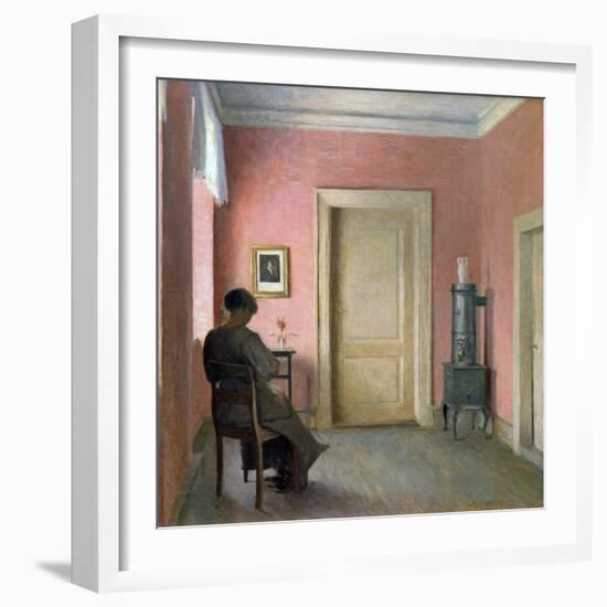 Woman Sitting in an Interior, 1915-Peter Vilhelm Ilsted-Framed Giclee Print