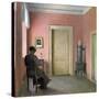 Woman Sitting in an Interior, 1915-Peter Vilhelm Ilsted-Stretched Canvas