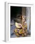 Woman Sitting in Courtyard, Djenne, Mali, Africa-Bruno Morandi-Framed Photographic Print