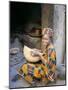 Woman Sitting in Courtyard, Djenne, Mali, Africa-Bruno Morandi-Mounted Photographic Print