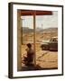 Woman Sitting in Rocking Chair on Veranda Playing with Baby on Her Lap-Andreas Feininger-Framed Photographic Print