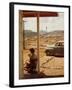 Woman Sitting in Rocking Chair on Veranda Playing with Baby on Her Lap-Andreas Feininger-Framed Photographic Print