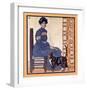 Woman Sitting on a Chair Holding a Book with a Cat Looking On-Edward Penfield-Framed Premium Giclee Print