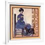Woman Sitting On A Chair Holding A Book With A Cat Looking On-Edward Penfield-Framed Art Print