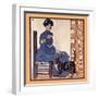 Woman Sitting On A Chair Holding A Book With A Cat Looking On-Edward Penfield-Framed Art Print