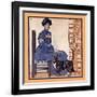 Woman Sitting on a Chair Holding a Book with a Cat Looking On-Edward Penfield-Framed Art Print