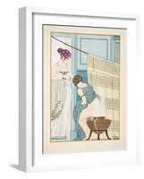 Woman Sitting on a Large Pot, Illustration from 'The Works of Hippocrates', 1934 (Colour Litho)-Joseph Kuhn-Regnier-Framed Giclee Print