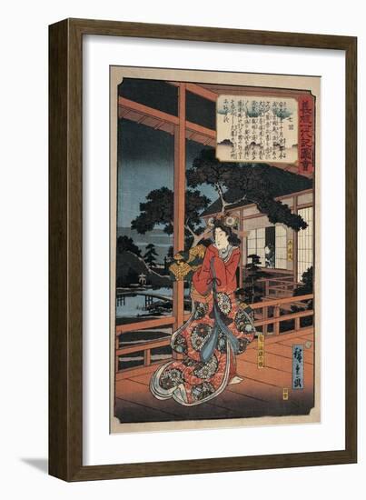 Woman Sitting on a Railing-null-Framed Giclee Print