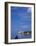 Woman Sitting on Harbour Wall Havana Harbour, Havana Viejo, Old Havana World Heritage Area, Cuba-Mark Hannaford-Framed Photographic Print