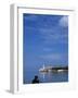 Woman Sitting on Harbour Wall Havana Harbour, Havana Viejo, Old Havana World Heritage Area, Cuba-Mark Hannaford-Framed Photographic Print