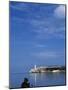 Woman Sitting on Harbour Wall Havana Harbour, Havana Viejo, Old Havana World Heritage Area, Cuba-Mark Hannaford-Mounted Photographic Print