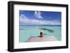 Woman Sitting on Jetty, Fakarava, Tuamotu Islands, French Polynesia (Mr)-Ian Trower-Framed Photographic Print