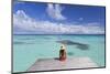 Woman Sitting on Jetty, Fakarava, Tuamotu Islands, French Polynesia (Mr)-Ian Trower-Mounted Photographic Print