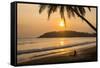 Woman Sitting on Mirissa Beach Watching the Sun Set-Matthew Williams-Ellis-Framed Stretched Canvas