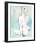 Woman Sitting on Pattern II-Lanie Loreth-Framed Art Print