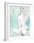 Woman Sitting on Pattern II-Lanie Loreth-Framed Art Print