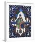 Woman Sitting, Painted Ceramic Tile, Persian Civilization, 19th Century-null-Framed Giclee Print