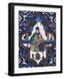 Woman Sitting, Painted Ceramic Tile, Persian Civilization, 19th Century-null-Framed Giclee Print