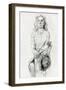 Woman Sitting Sketch-Boyan Dimitrov-Framed Art Print