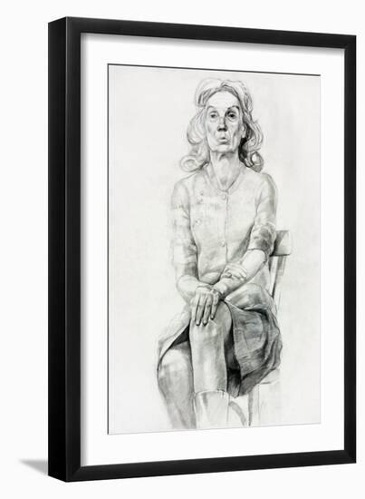 Woman Sitting Sketch-Boyan Dimitrov-Framed Art Print