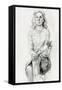 Woman Sitting Sketch-Boyan Dimitrov-Framed Stretched Canvas