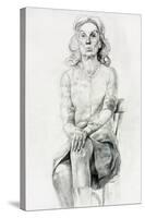 Woman Sitting Sketch-Boyan Dimitrov-Stretched Canvas