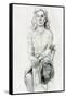 Woman Sitting Sketch-Boyan Dimitrov-Framed Stretched Canvas